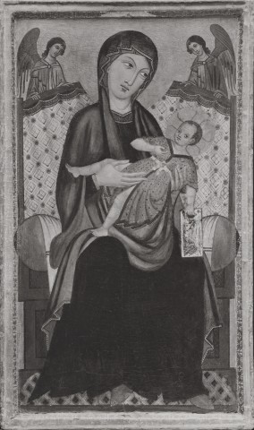 Anonimo — Maestro di Bagnano - sec. XIII - Madonna con Bambino in trono e angeli — insieme